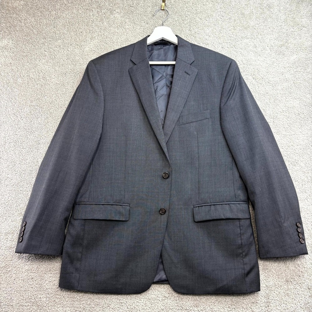 Lauren Ralph Lauren Blazer Jacket Mens 42R Gray Wool Notch Lapel Single Breasted